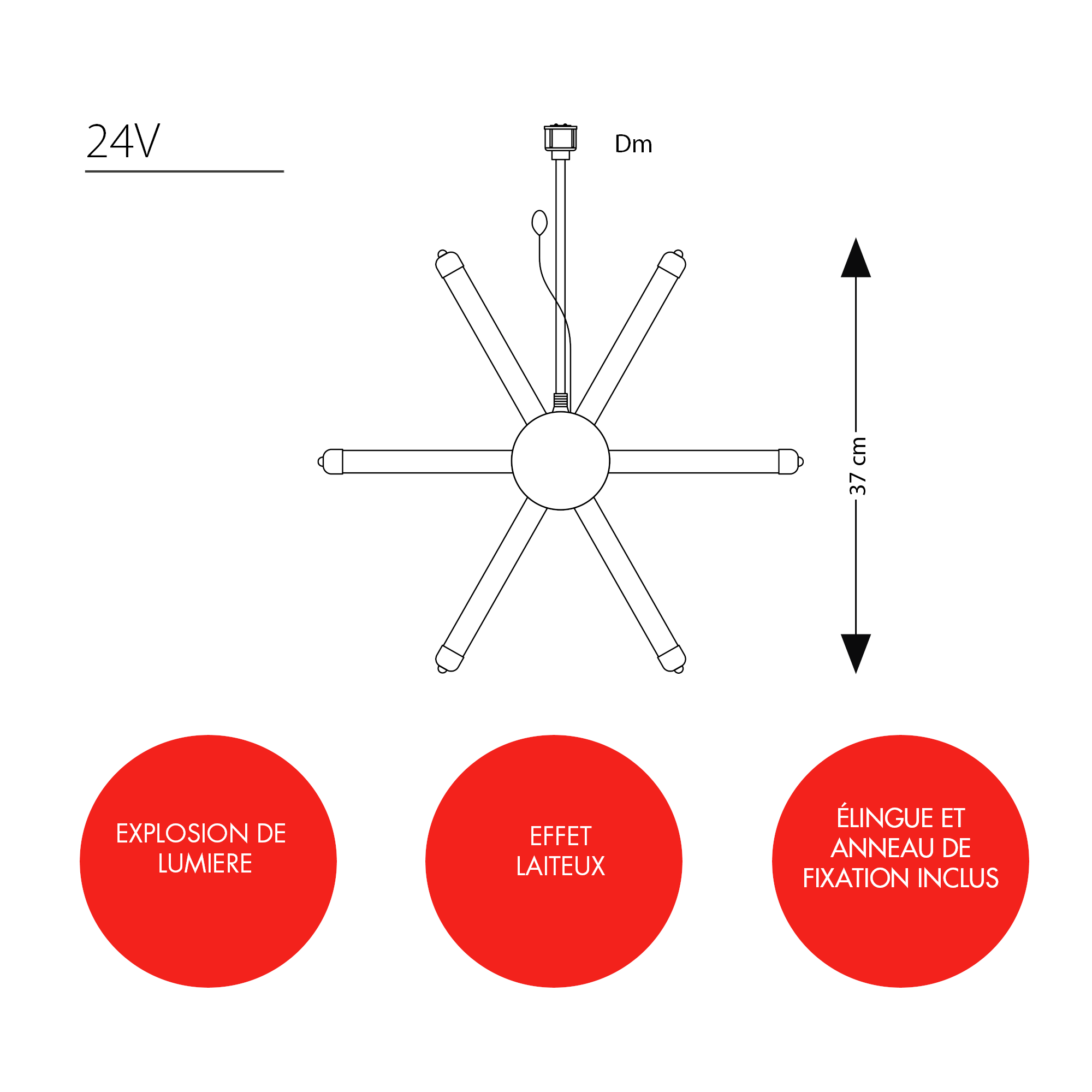 Suspension étoile filante - 24V